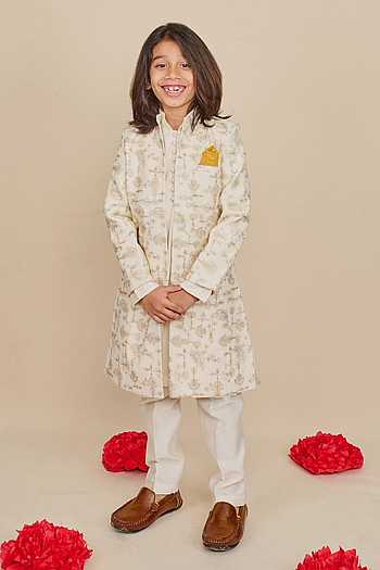 Arda Boy Off-White Knitted 3-Piece Set