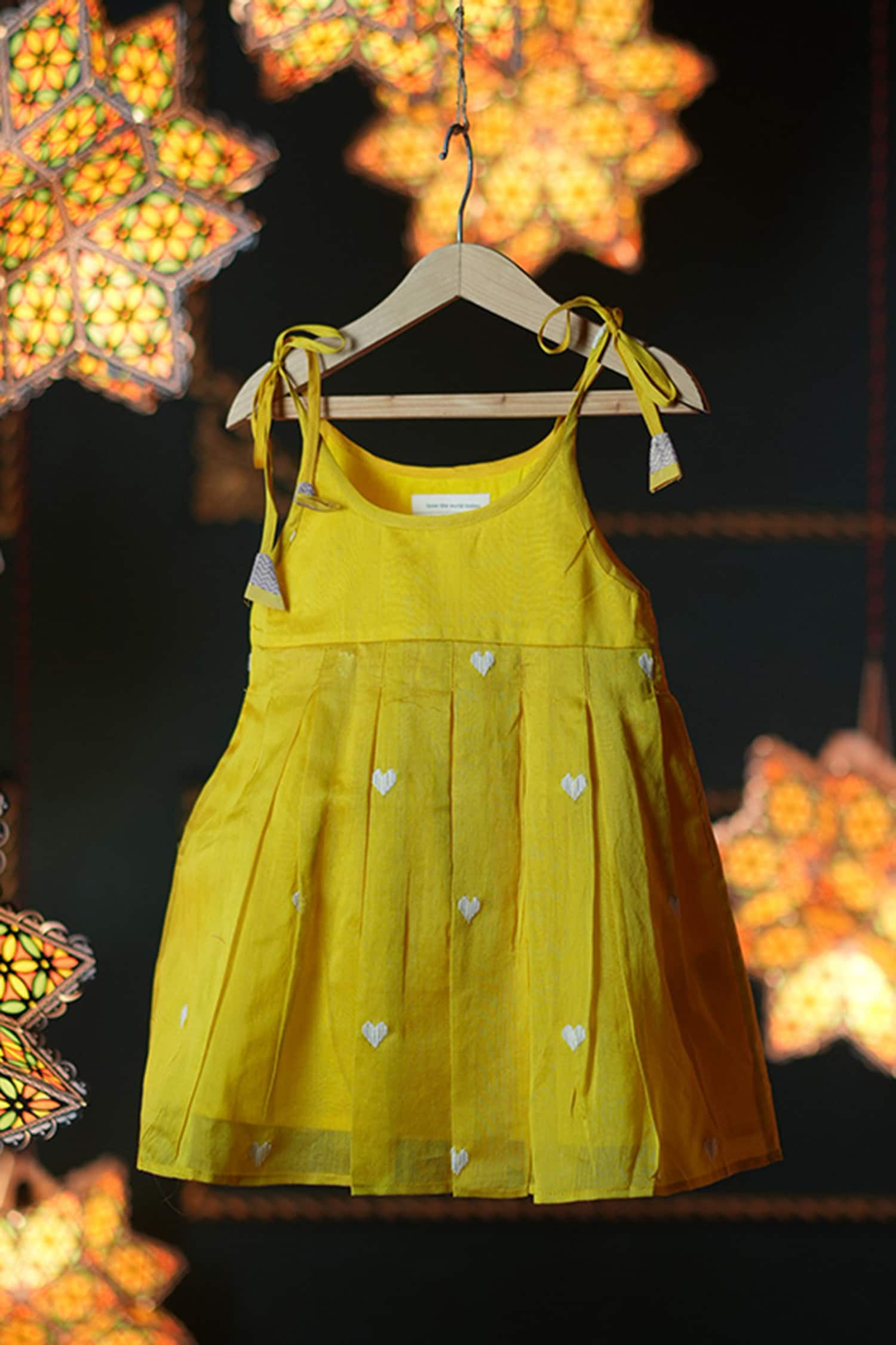 Buy Yellow Handwoven Cotton Silk Thread Embroidery 3d Basant Dress