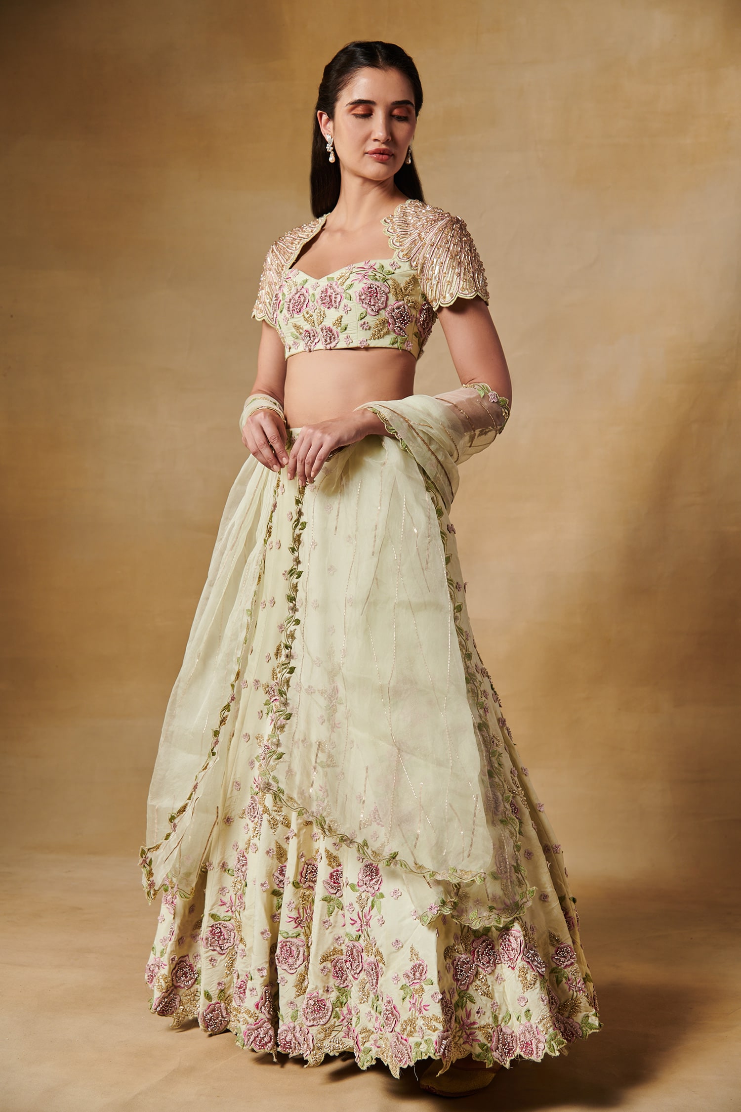 Aariyana Couture - Green Lehenga And Blouse Dupion Embroidered Floral  Bridal Set For Women