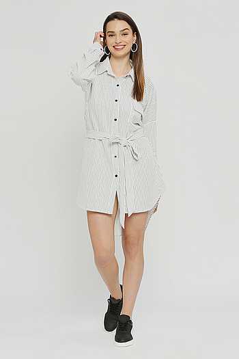 Embroiderd Collar Print Dress