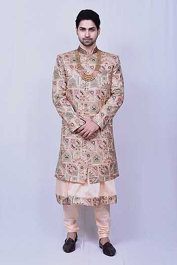 thumbnail image 2 of Men's Silk Kurta Pajama Set - Traditional Indian Banglori Silk Ethnic Wear 2 of 12