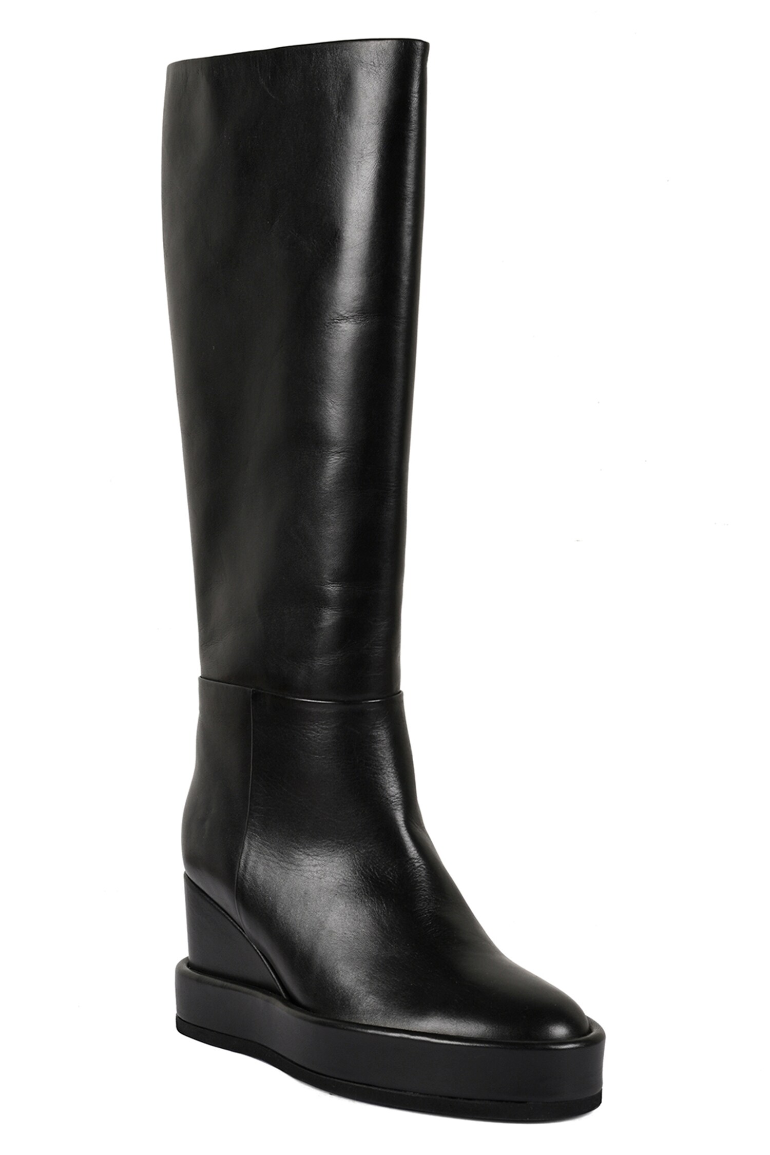 Buy Black Ryder Round Toe Long Boots by Vanilla Moon Online at Aza ...