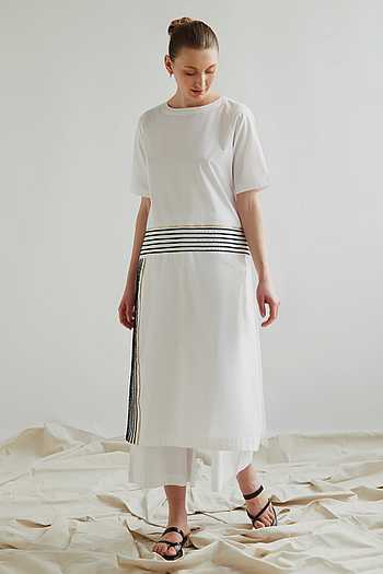 Multi Colour Embroidered Tunic & Palazzo Women Plus Size Fusion Co-Ord Set