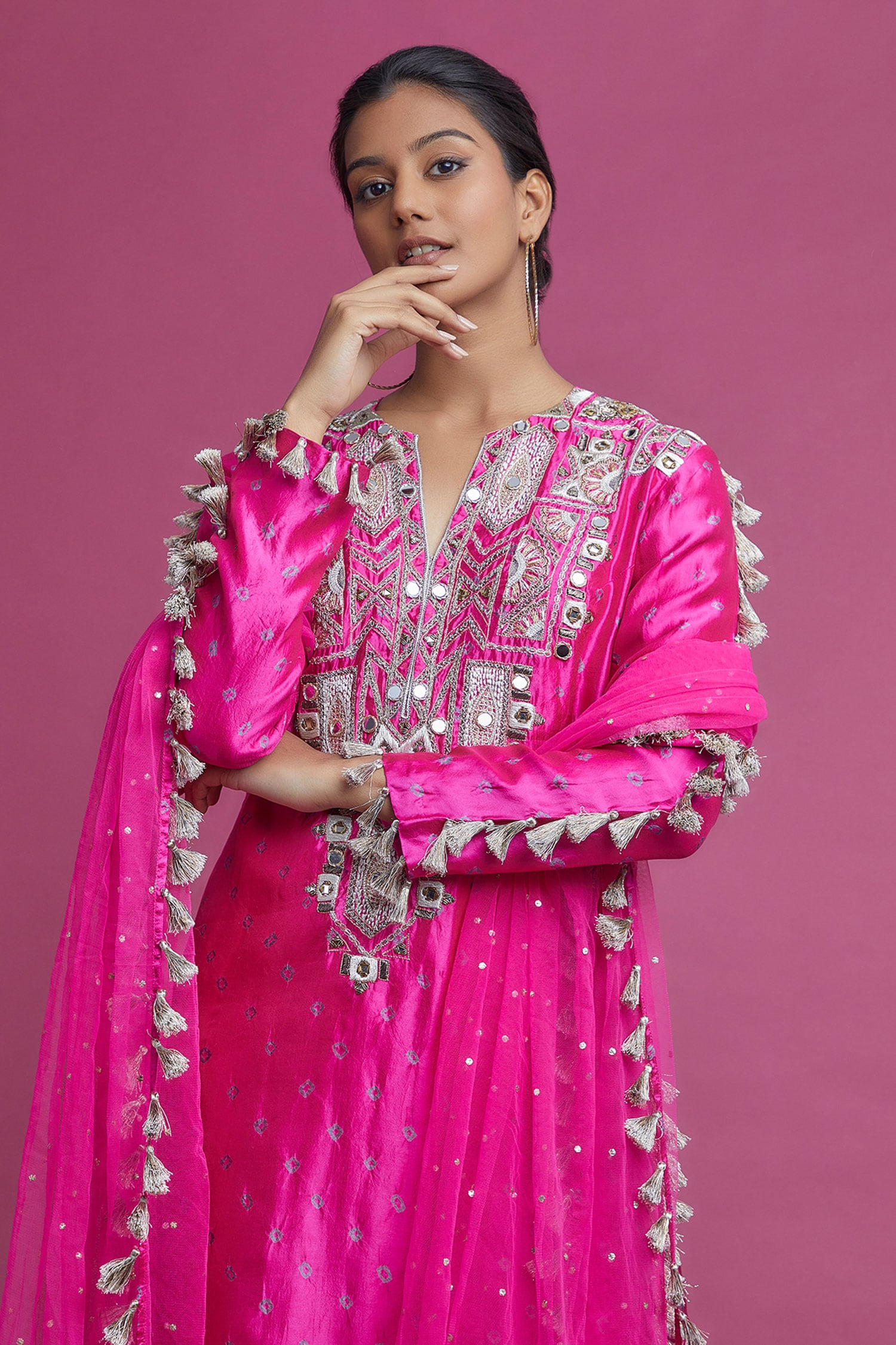 Buy Pink Silk Woven Notched Kurta Palazzo Set For Women by Payal Singhal  Online at Aza Fashions.