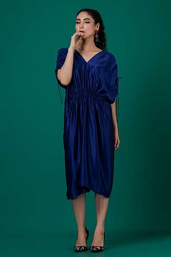 Neck Cinched Waist Dress