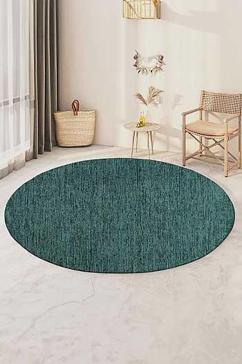 Round Shape Rug Buy Blue 60% Wool And 40% Viscose Hand Tufted Round Shaped Rug by ...