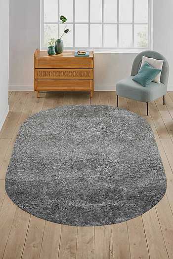 Polyester Oval Rug Buy Silver 100% Polyester Solid Oval Hand Tufted Rug by Kaleen India ...