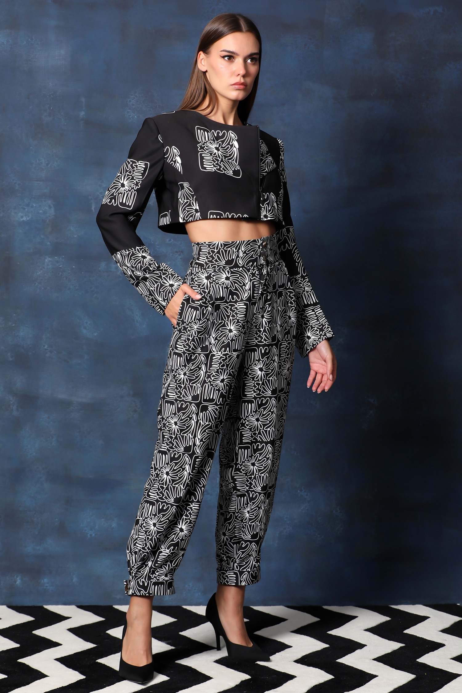 Buy Black Crepe Printed Camisole Scoop Asma Pant Set With Long Blazer For  Women by Payal Singhal Online at Aza Fashions.