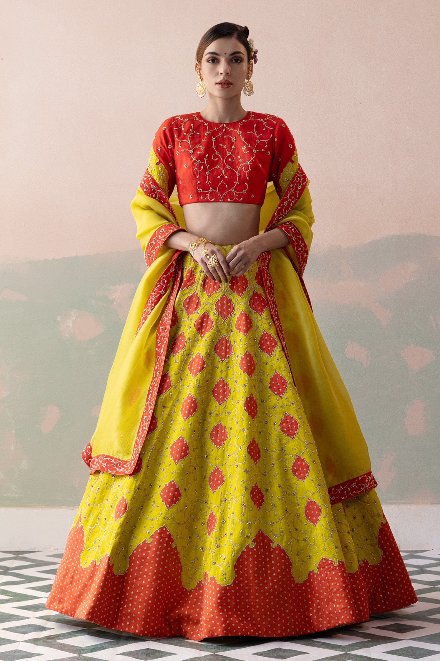 Navratri Special Yellow Color Printed Vaishali Silk Lehenga Choli Set –  ajmera-retail