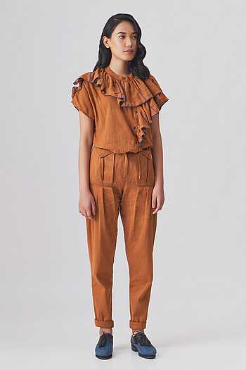 Threaded Pear Gracelynn Contrast Piping Trim Shirt