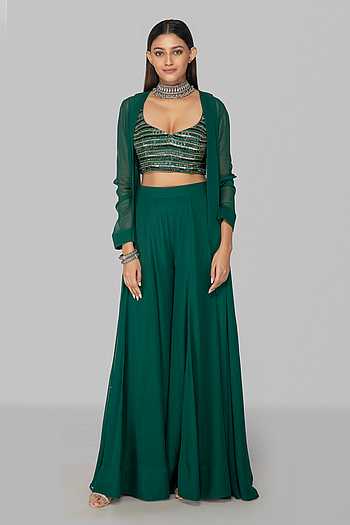 Elayra by Sahar Pret Velvet 1 Piece Embroidered Emerald Enchant - Festive Collection