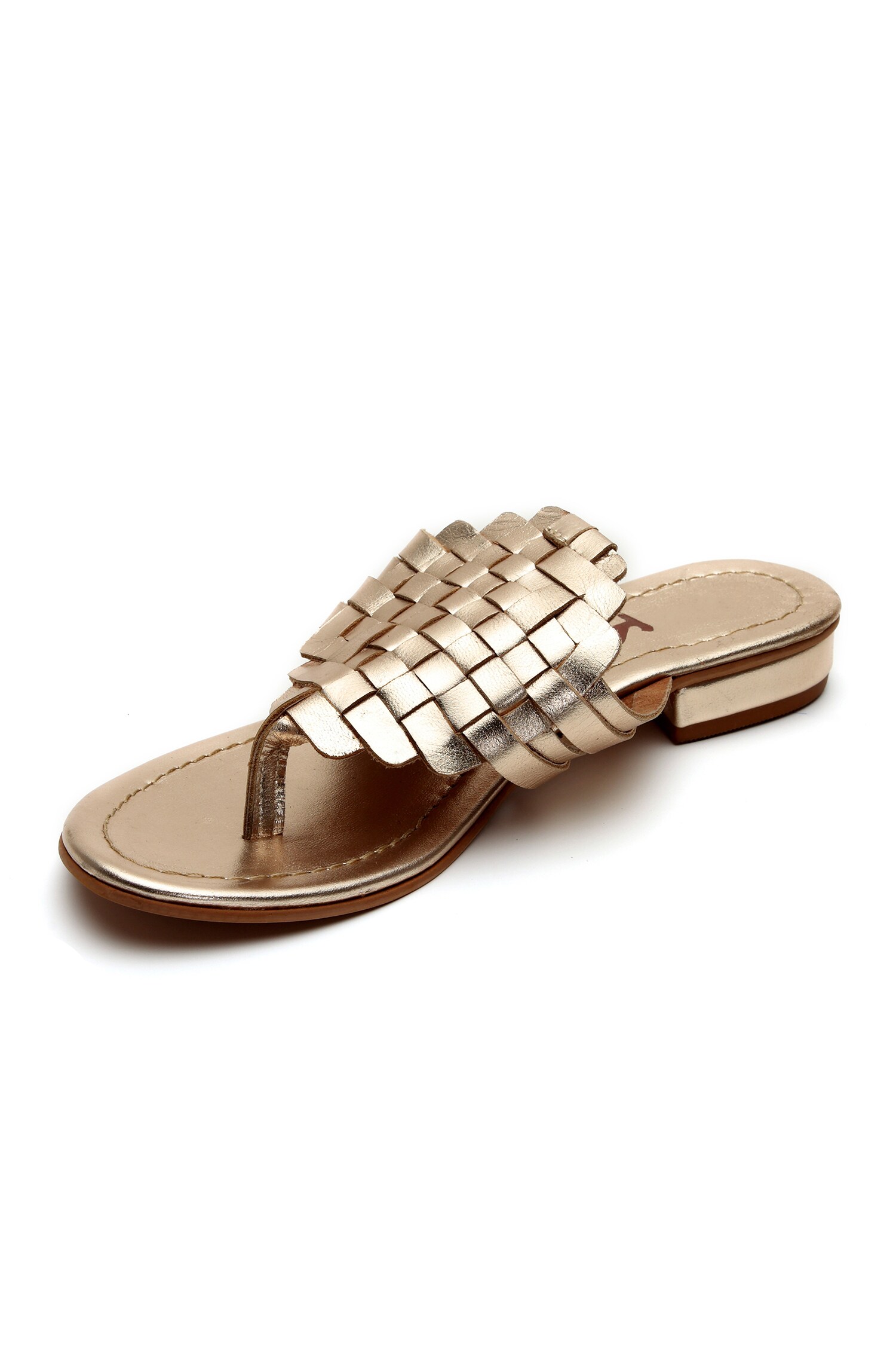 Buy Brown Textured Claire Basket Weave Strap Sandals by Tissr Online at
