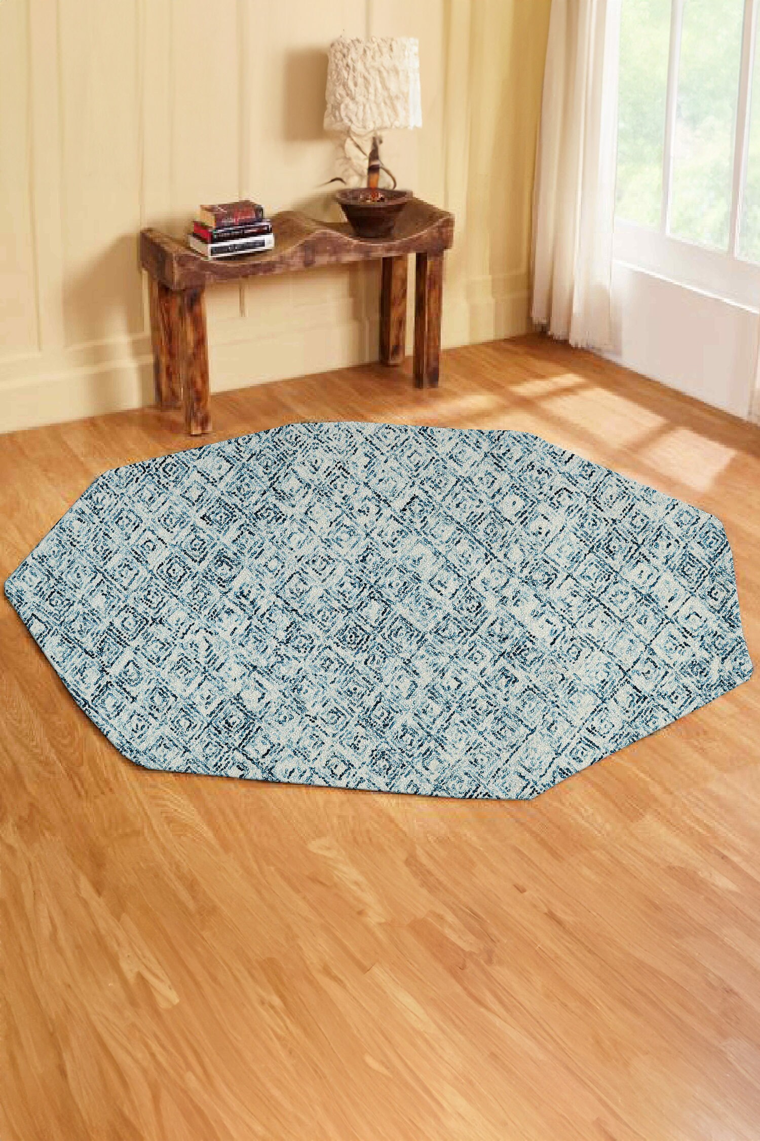 Buy Green 100% Wool Hand Tufted Octagon Shaped Rug by Kaleen India ...