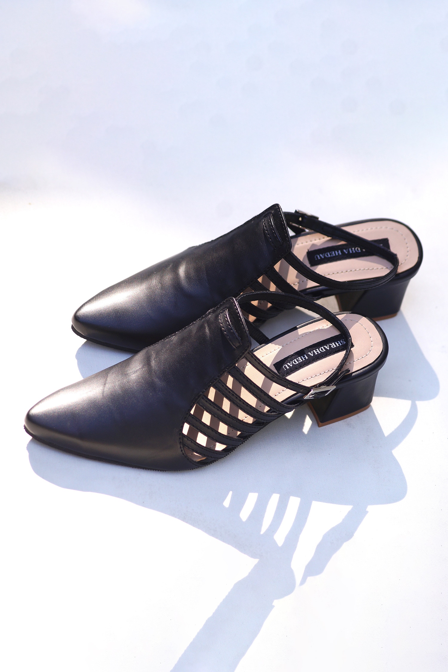 Buy Black Wednesday Solid Block Heels by Shradha Hedau Footwear Couture