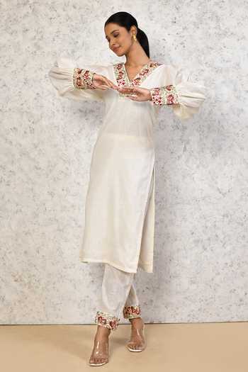 Off-White Handloom Cotton Kaftan Taana Baana Shirt