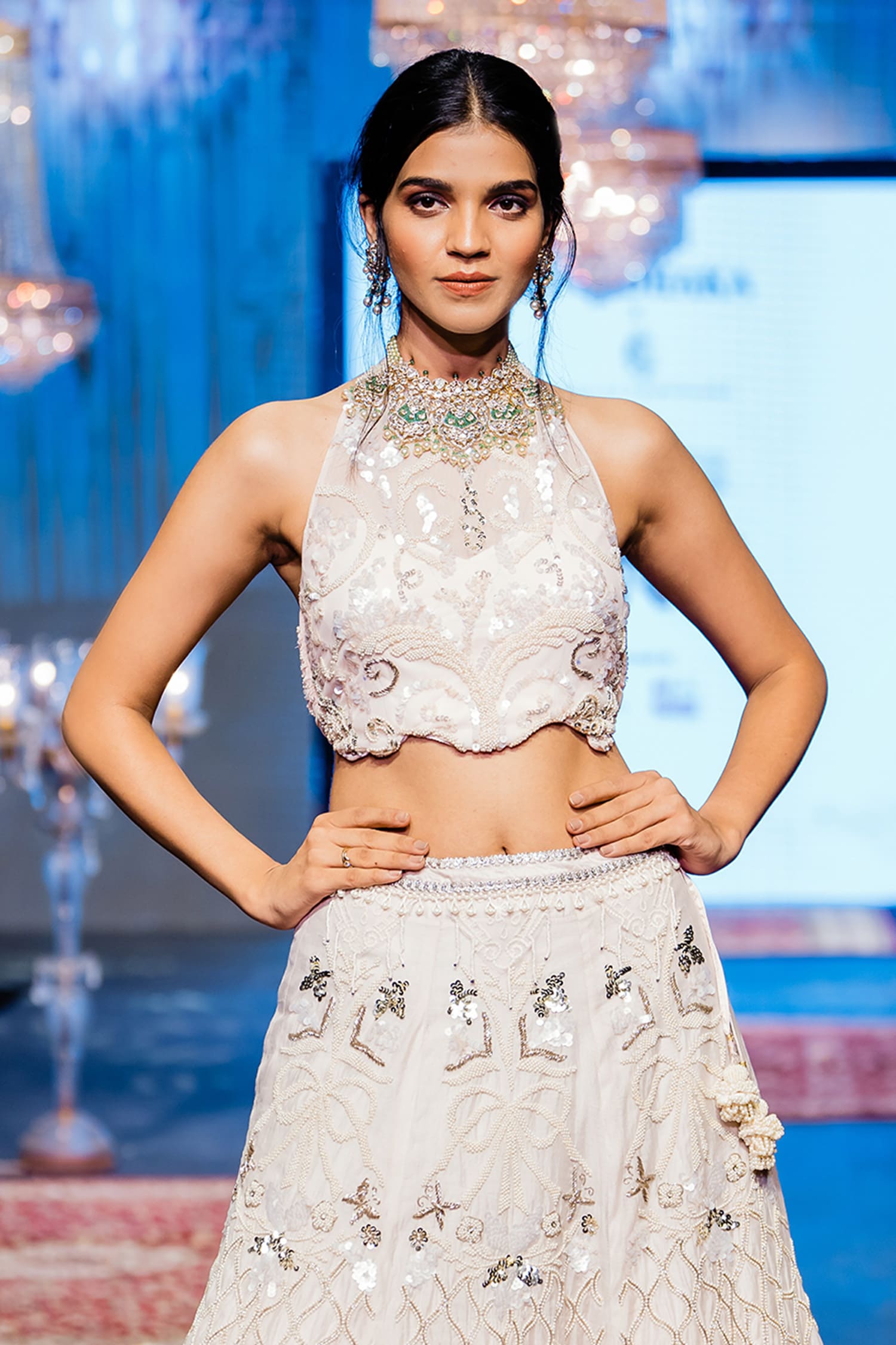 Blush Pink Soft Net & Tulle Pearl Embroidered Lehenga Set Design by Tarun  Tahiliani at Pernia's Pop Up Shop 2024