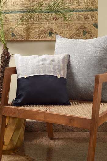 Purple - Hand Embroidery Phool Cushion Cover 07