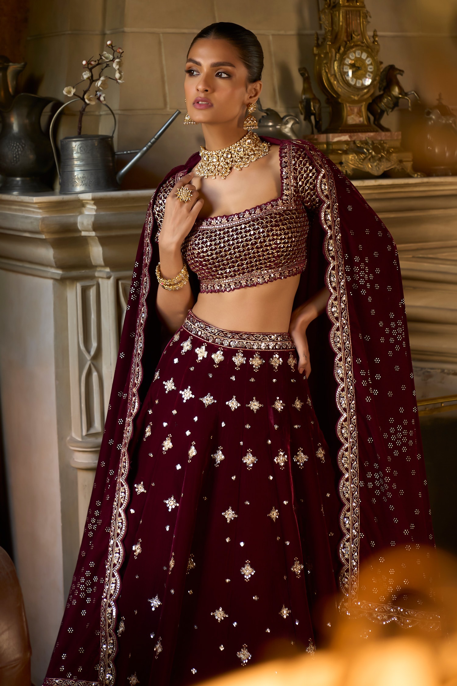 Maroon Bollywood Replica Designer Shilpa Shetty Velvet Lengha at Best Price  in Surat | Indian Boutique Nx