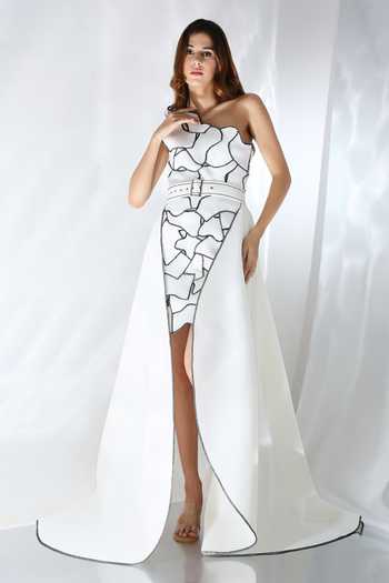 princess polly baby blue dress adidas Y-3 | W Asymmetric Dress Off White - IV8225 main image 0