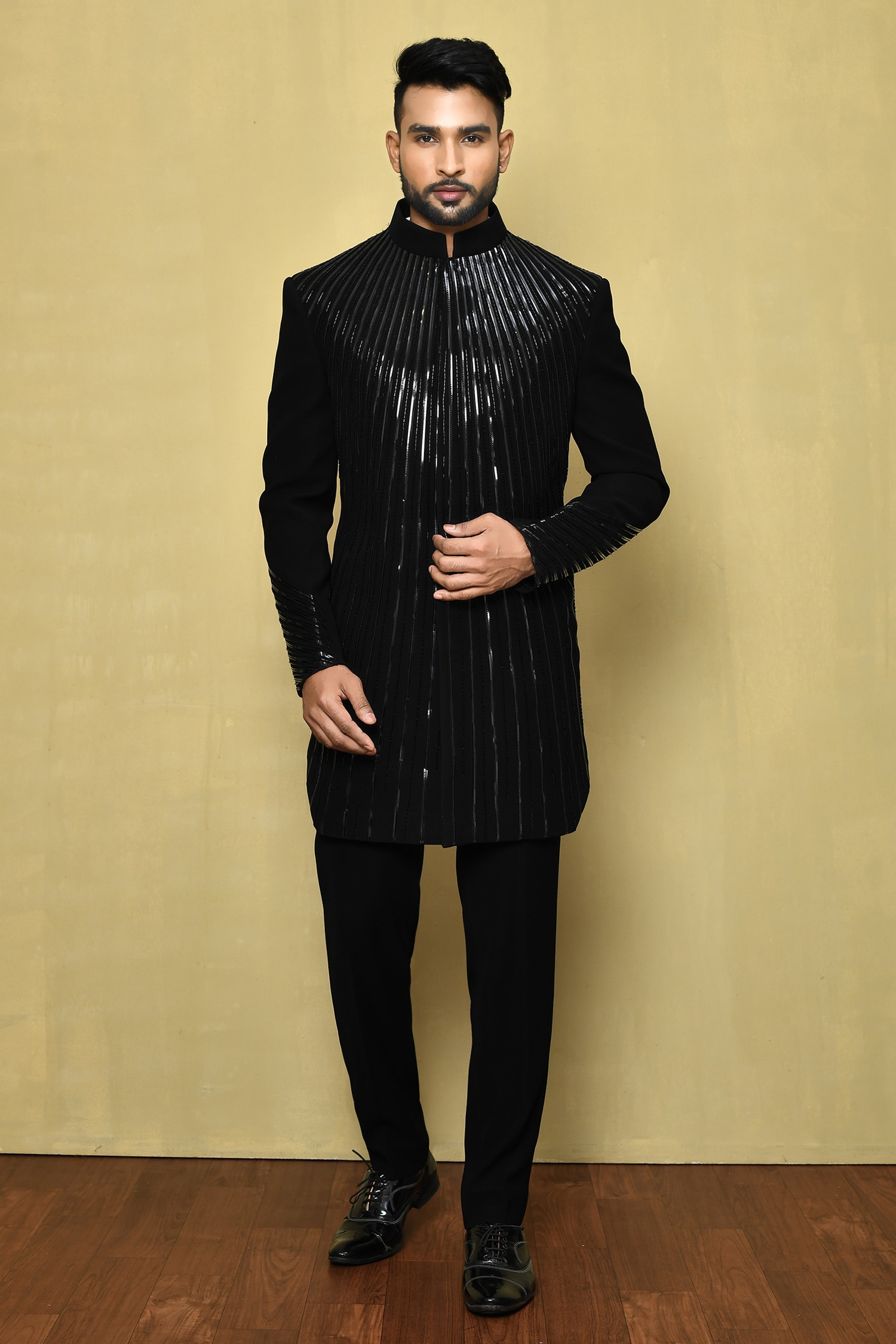 Stripe Embellished Sherwani 