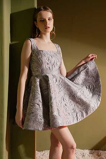 brocade skater dress Smart And Joy Floral Brocade Skater Dress