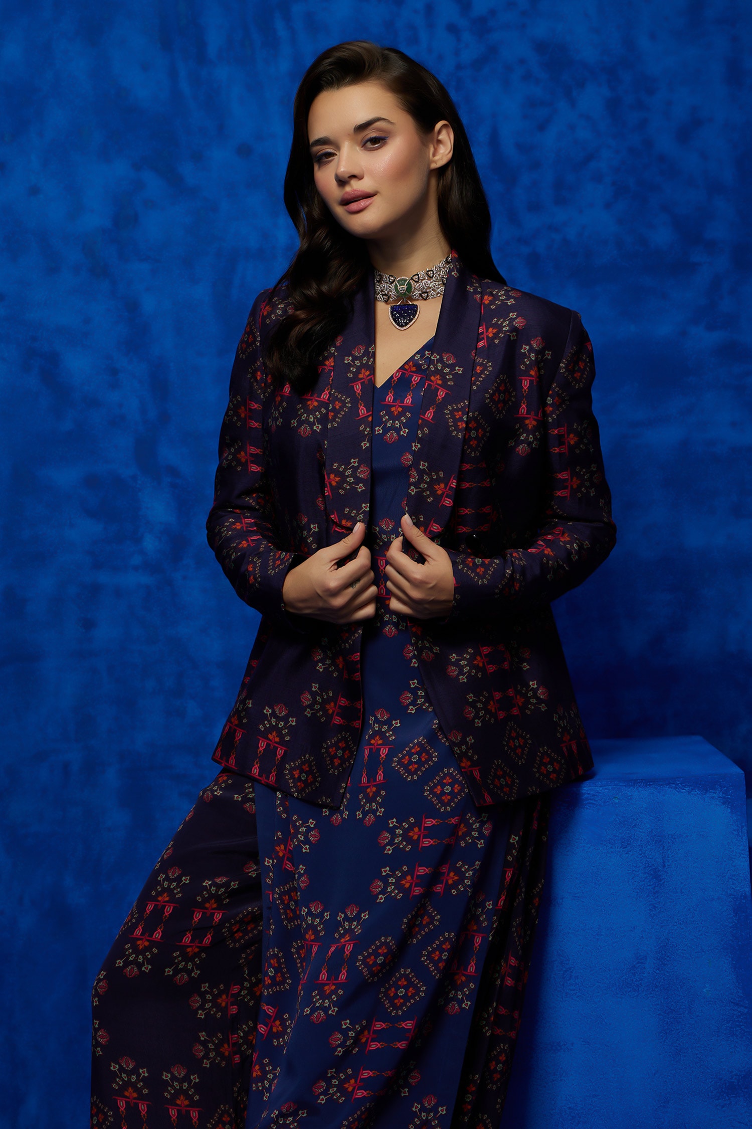 Stitchinc Full Length Navy Blue Long Blazer Waist Coat Pant Set, Size:  Small at Rs 4200 in Mumbai