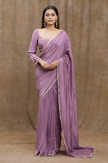 Laal 'Chandni' Saree with unstitched blouse main image 0