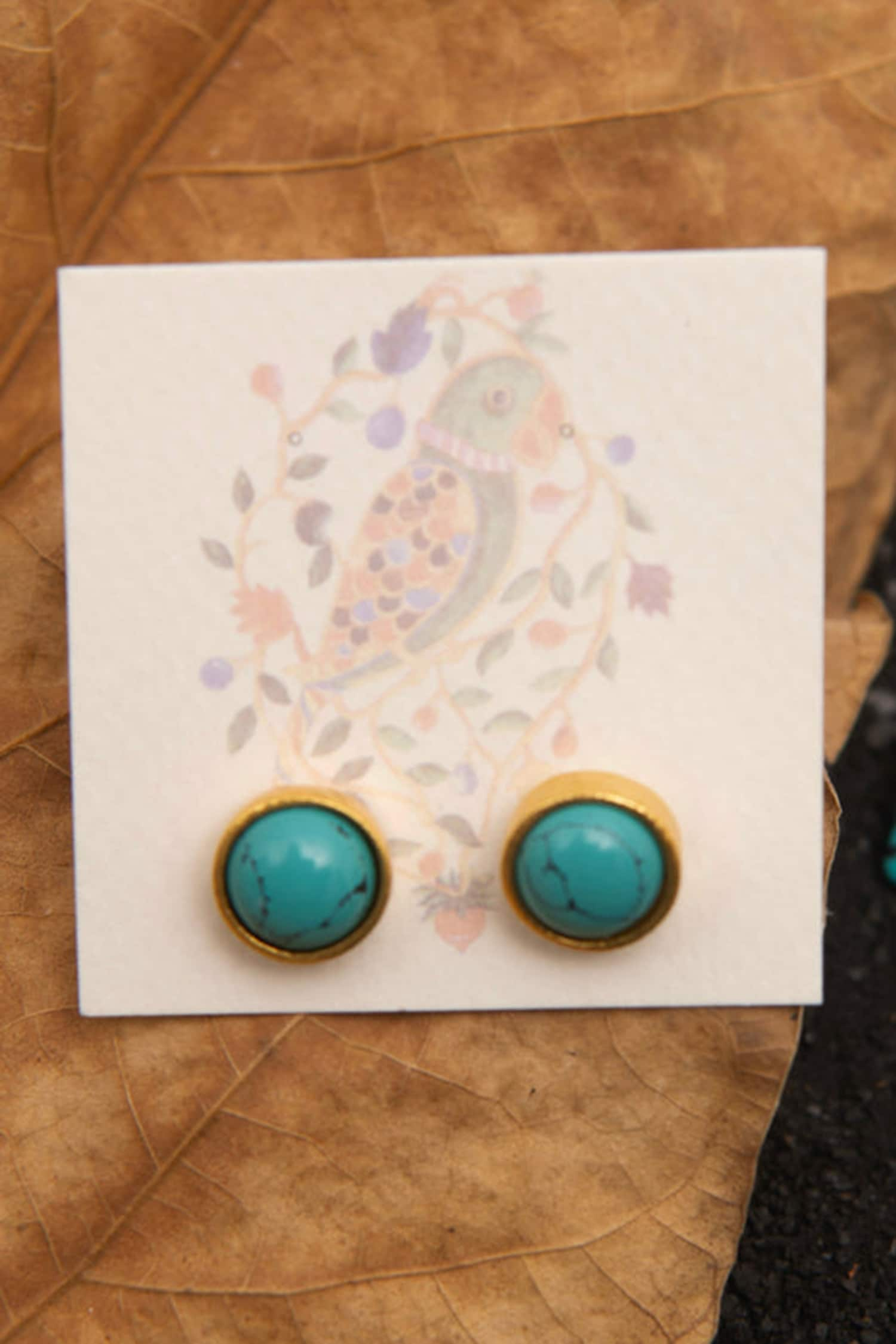 Gorgeous 14K Yellow Gold Turquoise Bead Flower Post Earrings – Mitchell  Sotka