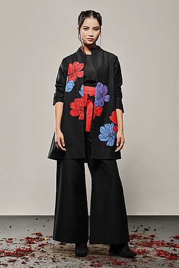 Poppy Hibiscus Embroidered Jacket
