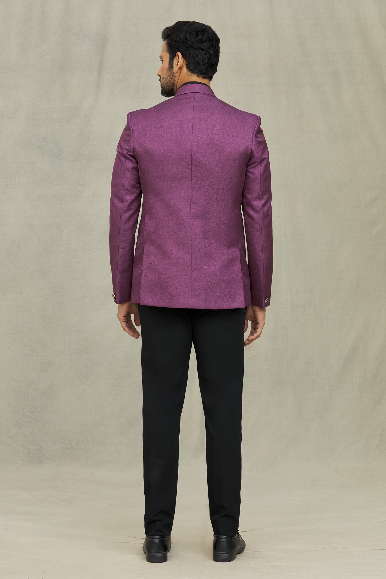 Aryavir Malhotra - Pink Suede Full Sleeve Solid Blazer For Men