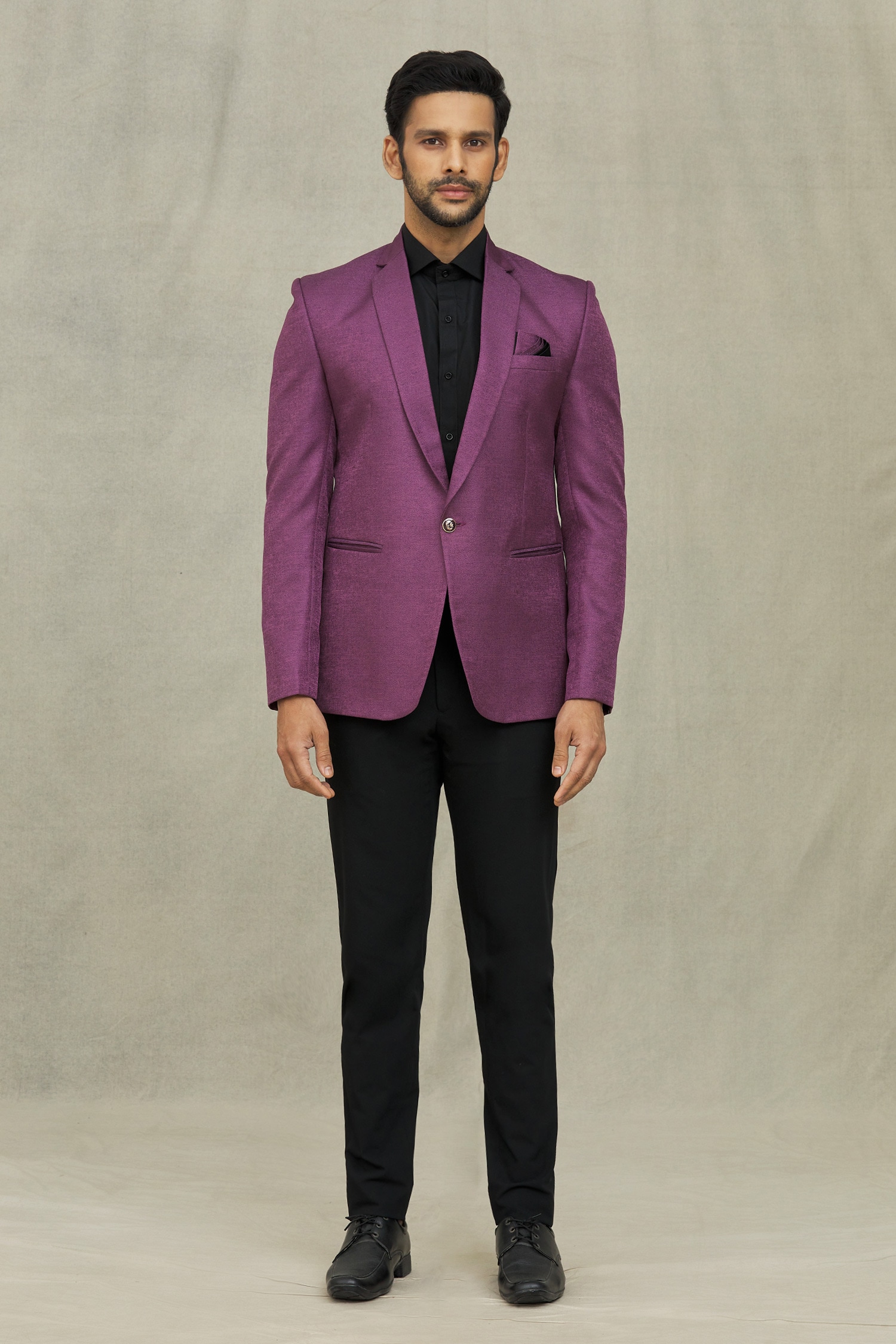 Buy Pink Suede Full Sleeve Solid Blazer For Men by Aryavir Malhotra Online  at Aza Fashions.