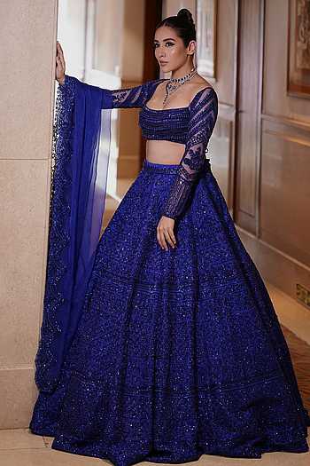 Murielle Hand Embroidered 12 Kali Bridal Lehenga Set