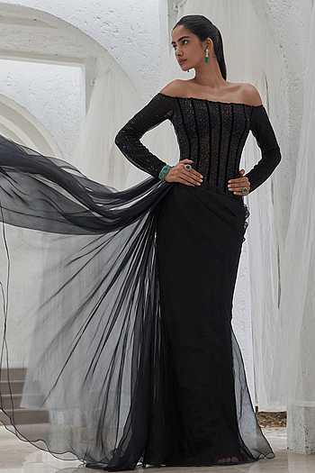 Gorgeous Sequin Off-Shoulder Sweetheart Shimmering Fabric Evening Gown DP7453