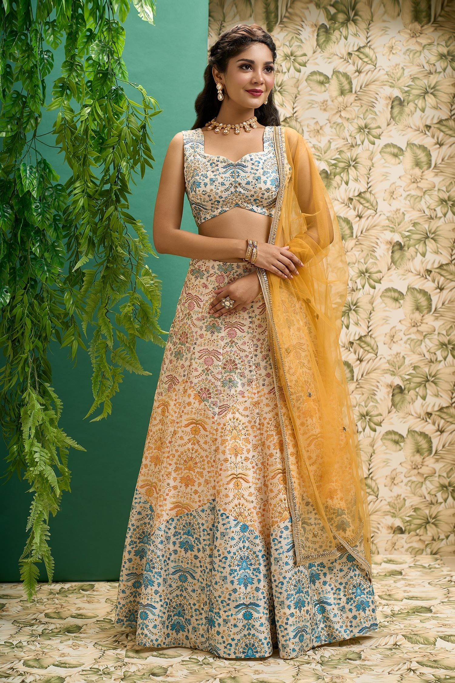 Peach Net Lehenga Choli With Matching Designer Shrug | Shrug for dresses,  Floral skirt outfits, Half saree lehenga