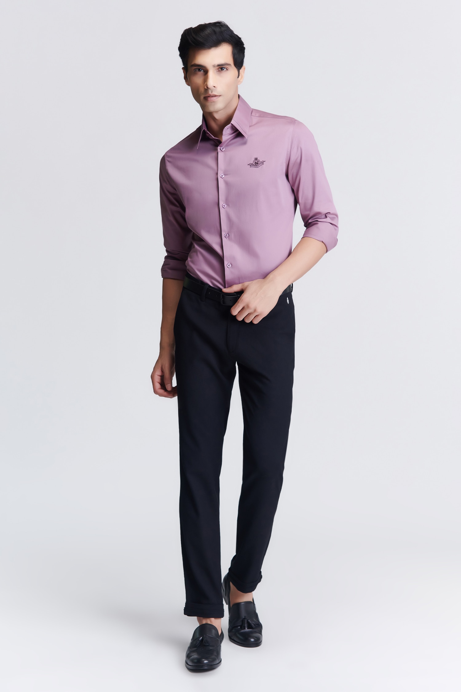Buy Arrow Men Light Purple Patch Pocket Patterned Cotton Formal Shirt -  NNNOW.com