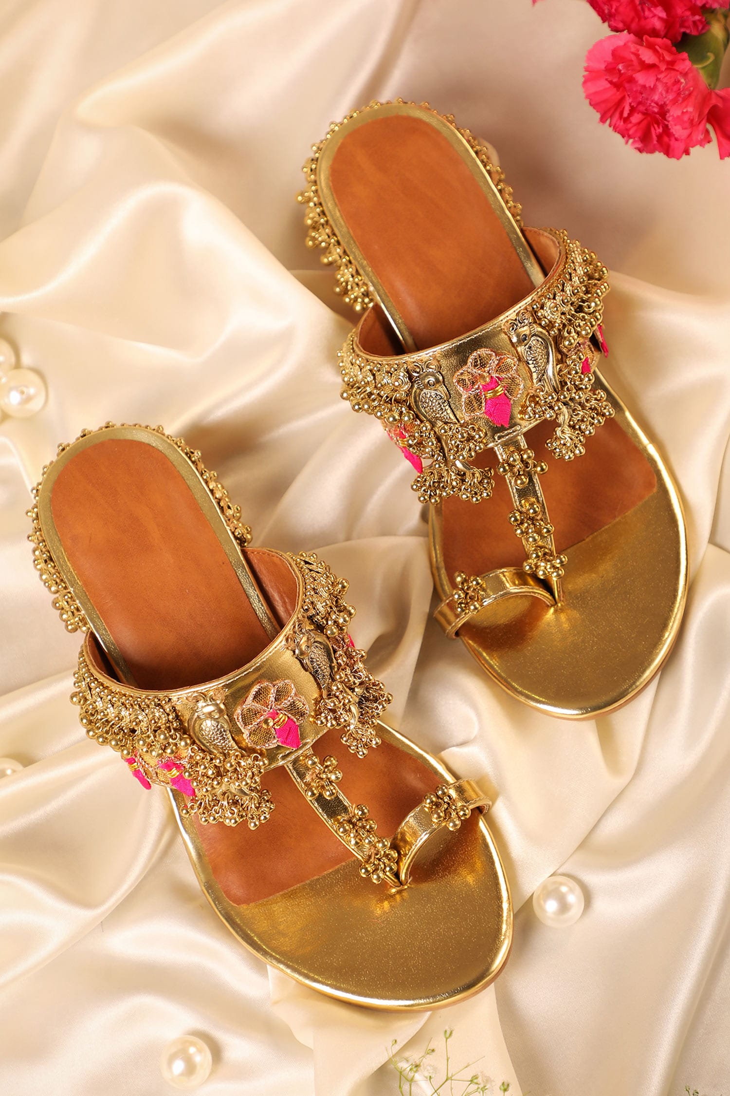Women Party Wear Gold Sandal Wedges | Gold High Heel Fancy Sandal for  Ladies | Fancy