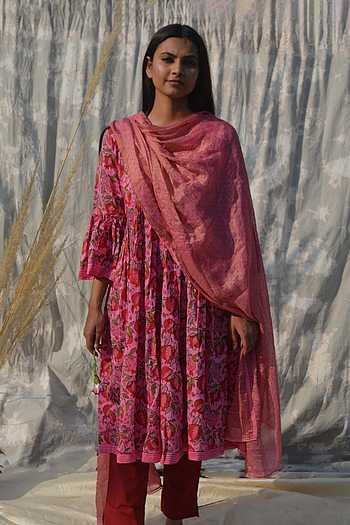 Maroon Oak Pure Cotton Anarkali Pant