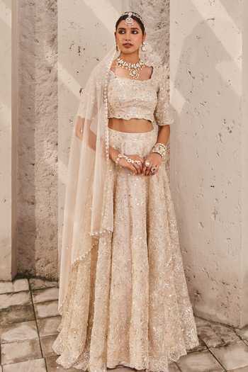 Grey maharani embroidery lehenga set -buy
