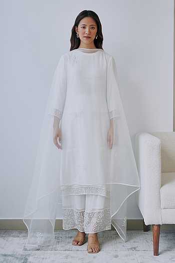 Gray Kurta Georgette With All Over Hand Work Aligadhi Pant main image 1