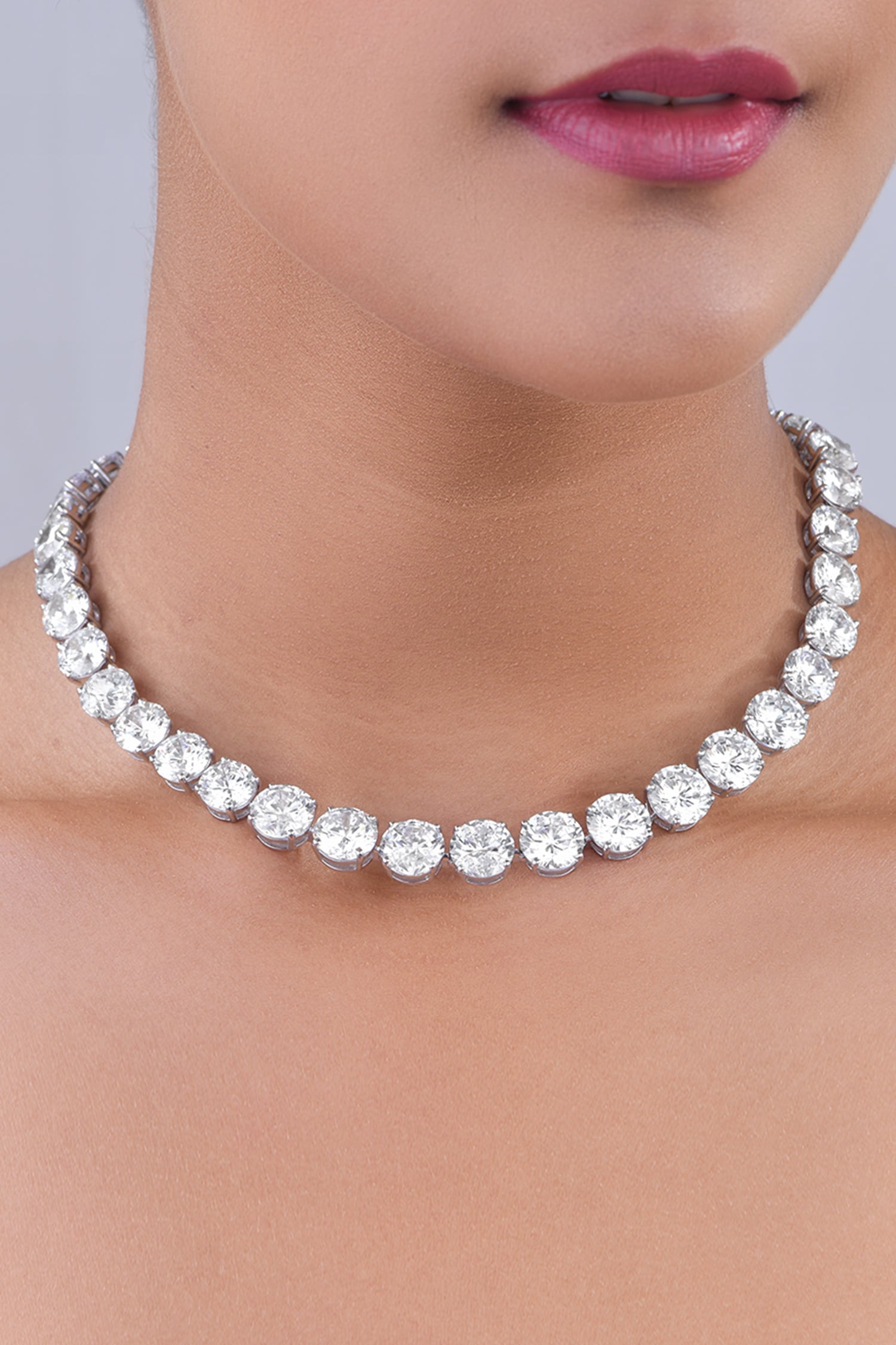 Buy White Swarovski Zirconia Solitaire Necklace by DIOSA PARIS ...