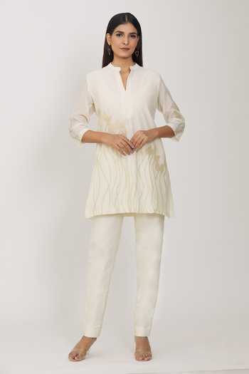 Stitched Chanderi  Tunic ready size 42