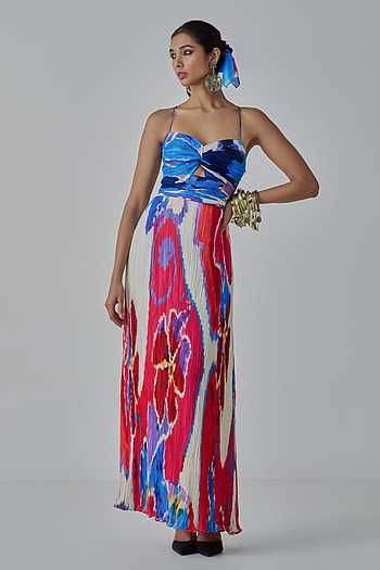 Kiahna Lace-Up Bodice Maxi Dress Butter