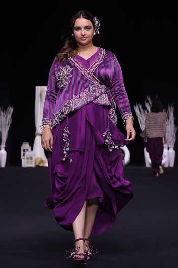 Red Gulzaar Embellished Angarkha Co-Ord Set