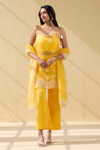 Women Multicolor Rayon Floral Embroidered Kurta with pant & Premium Organza Embroidered Dupatta main image 0