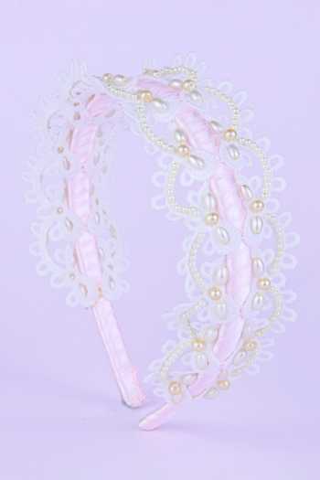 CHOKO Pink Butterfly Pearl Hairband for Girls