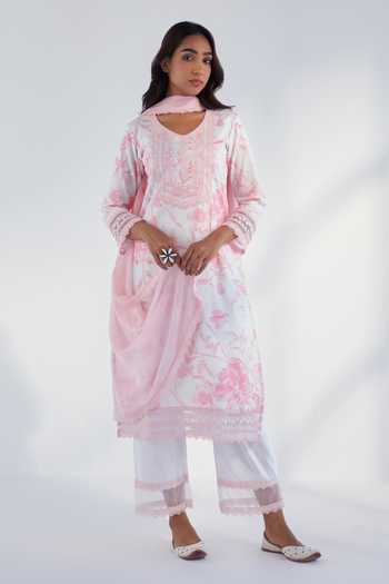 Rosa Pink Mosaic Printed Kurta & Pant Set