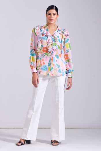 Fiorita Supima Cotton Pink Top with Pant Set