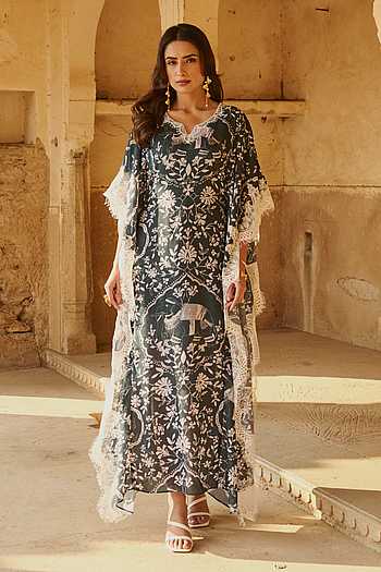 Kaftan Sol in Navy Carragena