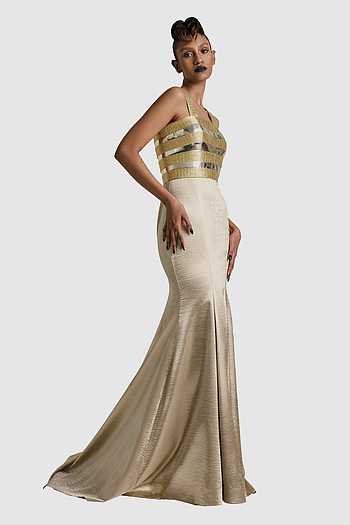 embellished dress gold Embellished A-Line Mini Dress in Gold - 6 / Regular
