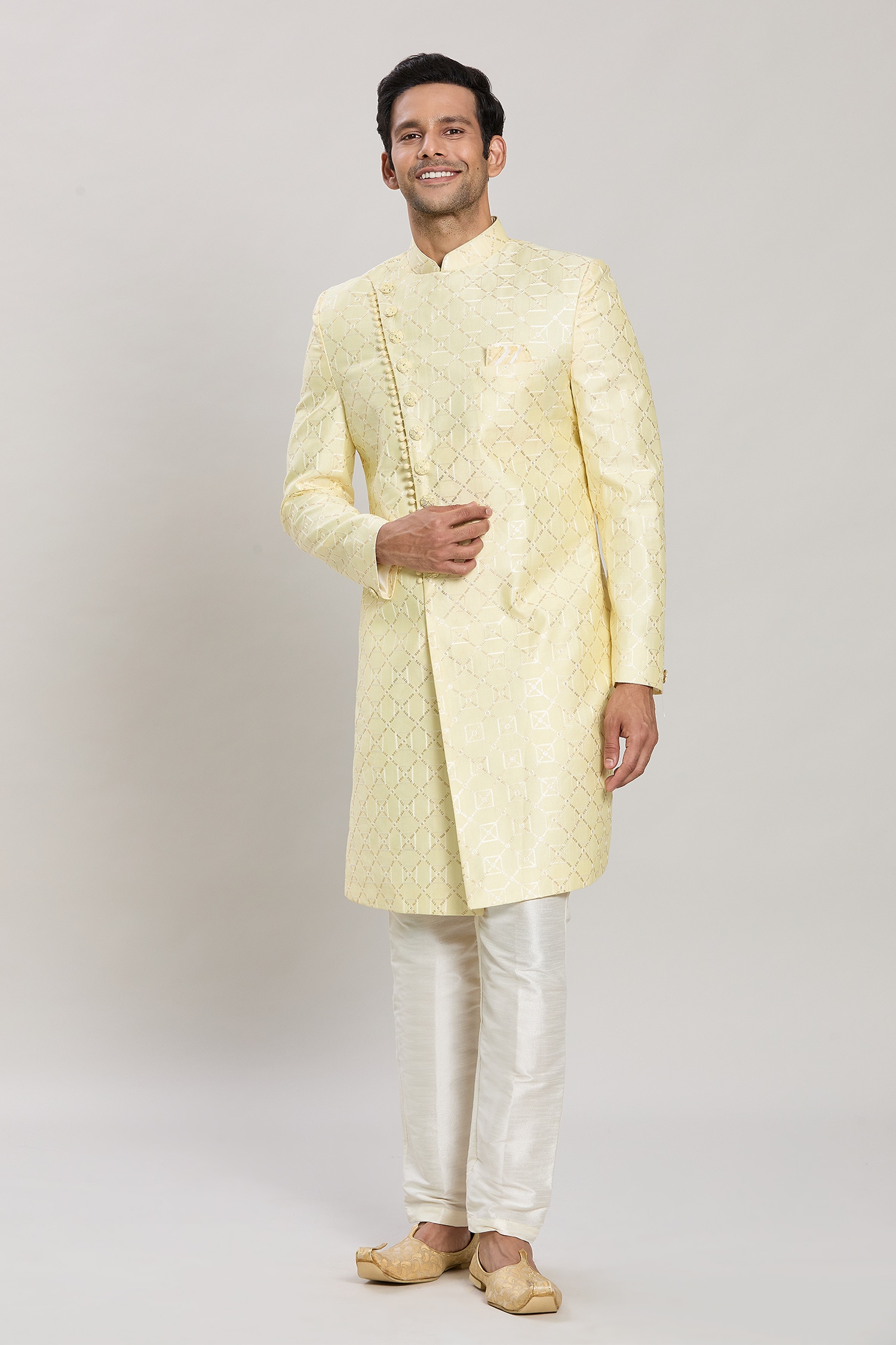 Trellis Embroidered Sherwani With Pant 